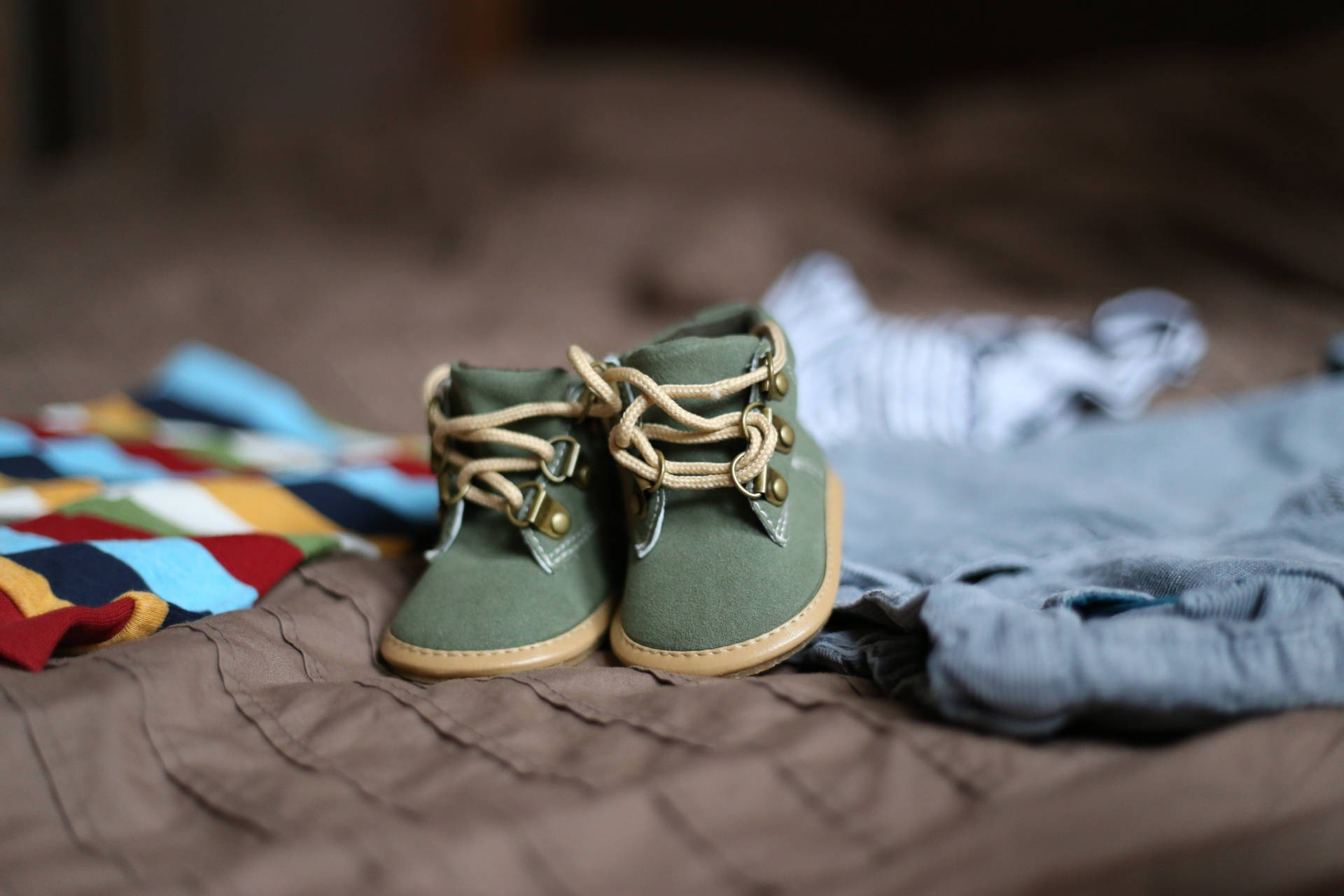 Green Baby Shoes Background