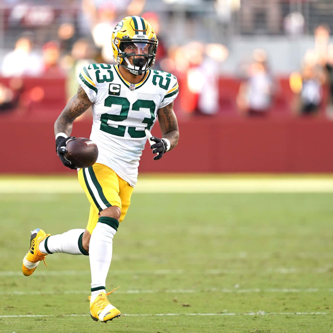 Green Bay Cornerback Action Shot Background