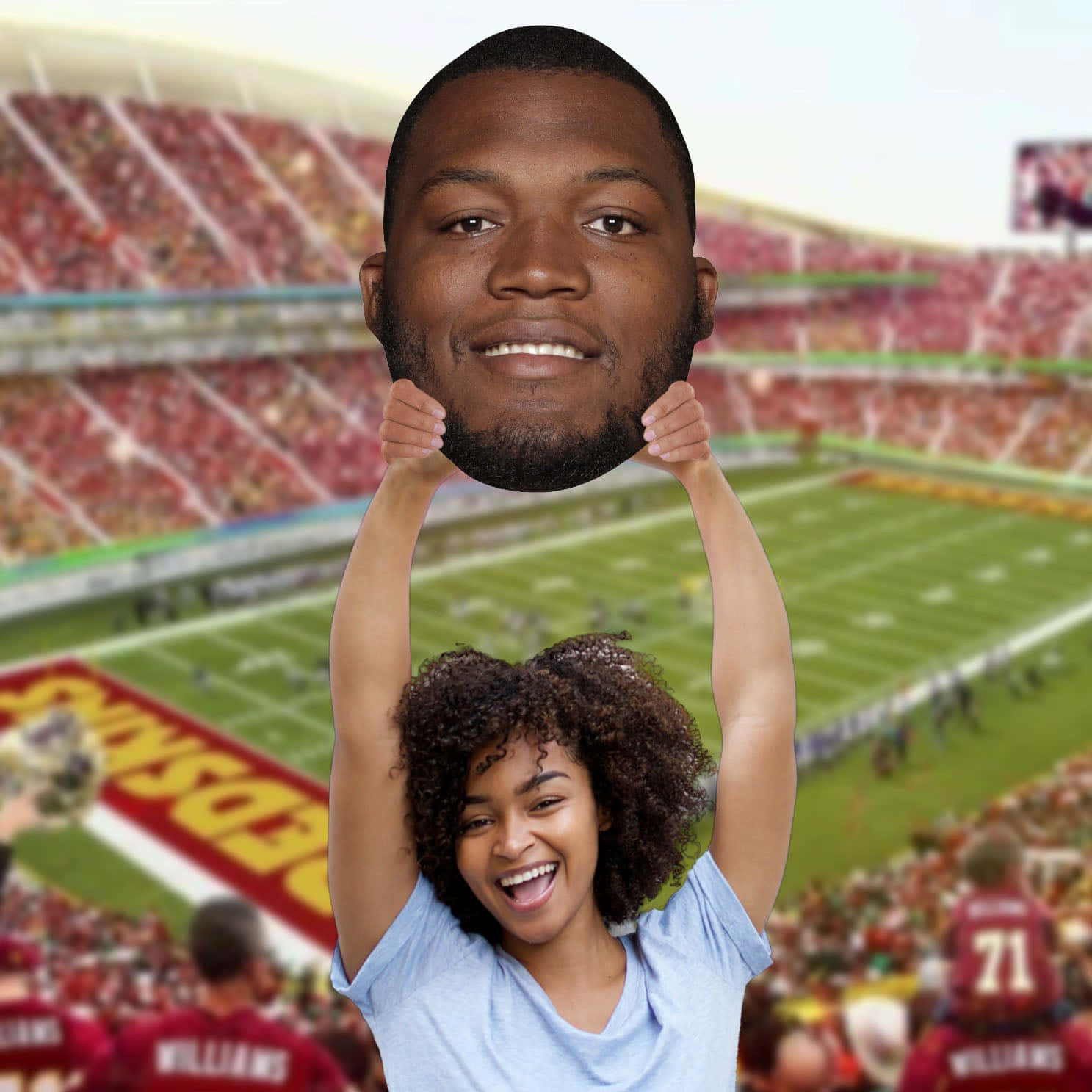 Green Bay Packers Kenny Clark Big Head Cutout Background
