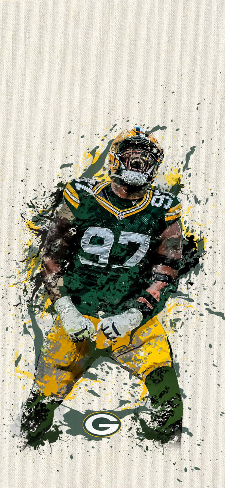 Green Bay Packers Kenny Clark Digital Fanart Background
