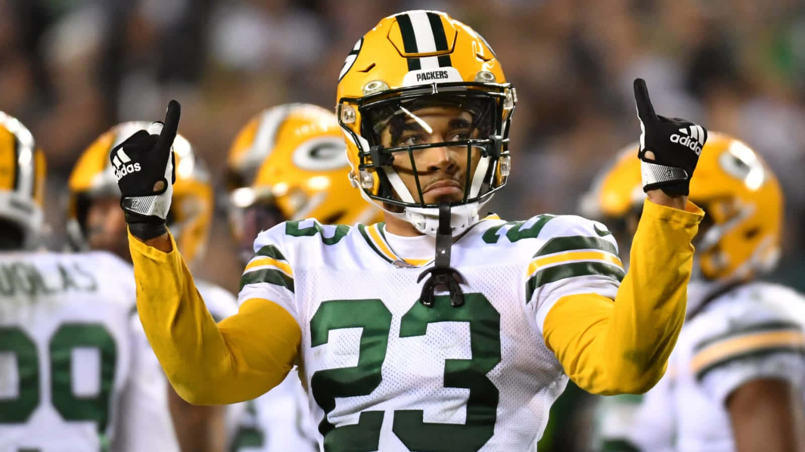 Green Bay Packers Player Number23 Gesture Background