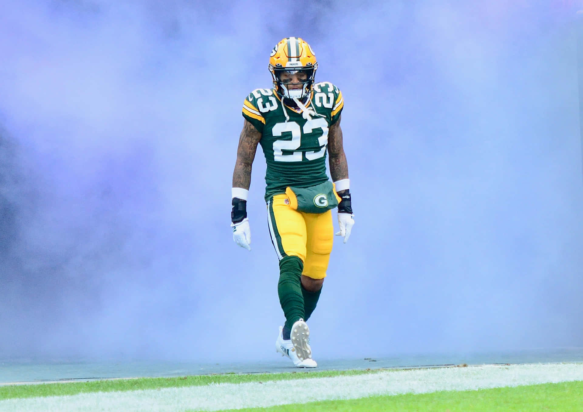 Green Bay Packers Player23 Walkingon Field Background
