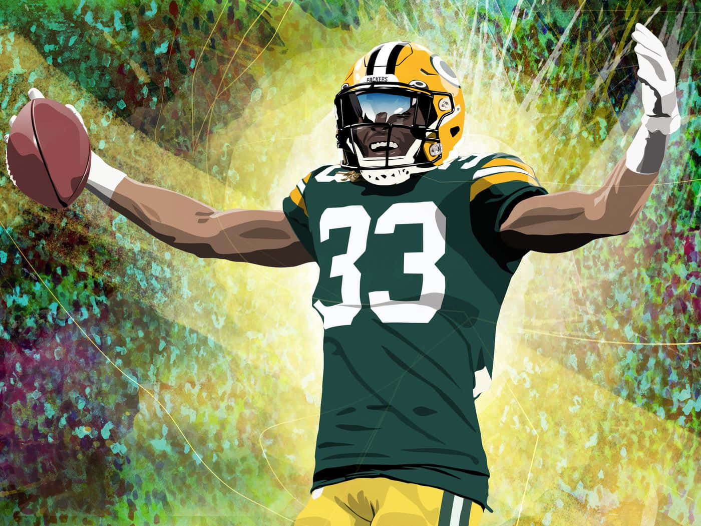 Green Bay Packers Running Back Aaron Jones Background