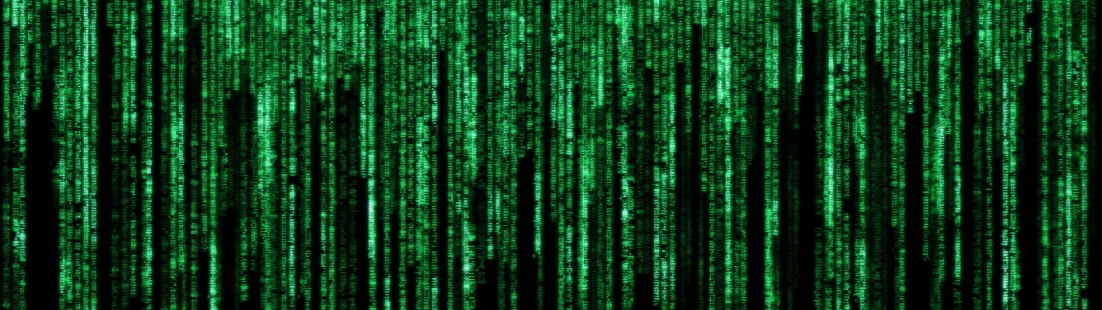 Green Binary Hacker Matrix Background