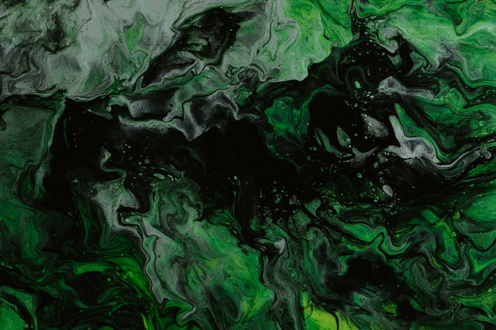 Green & Black Abstract Painting Background