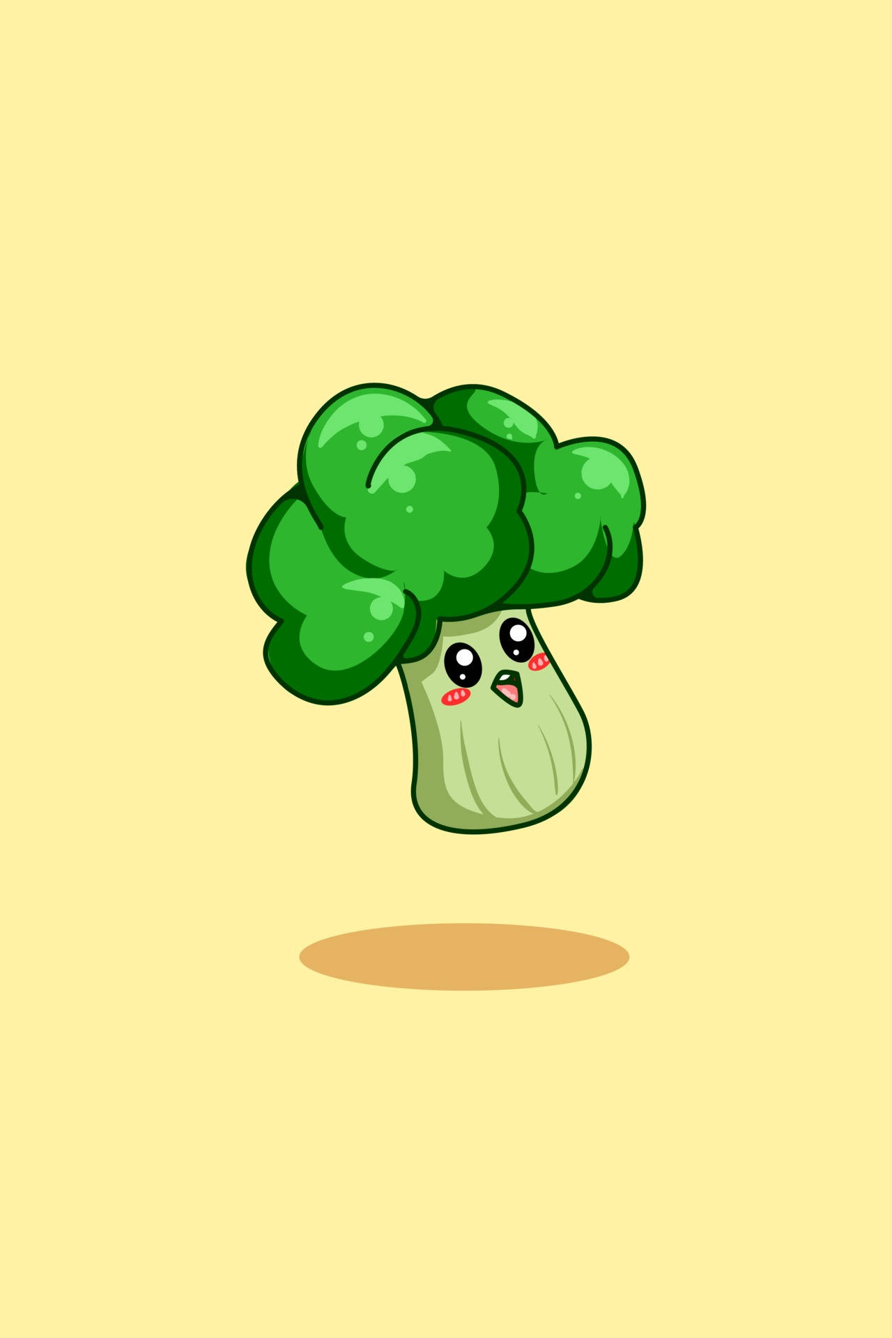 Green Broccoli Cartoon Art Background