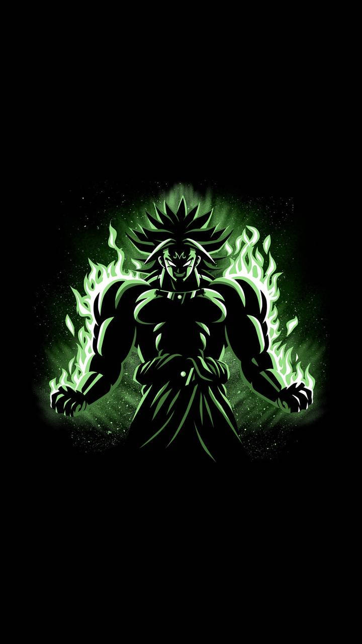 Green Broly Black Mobile Background