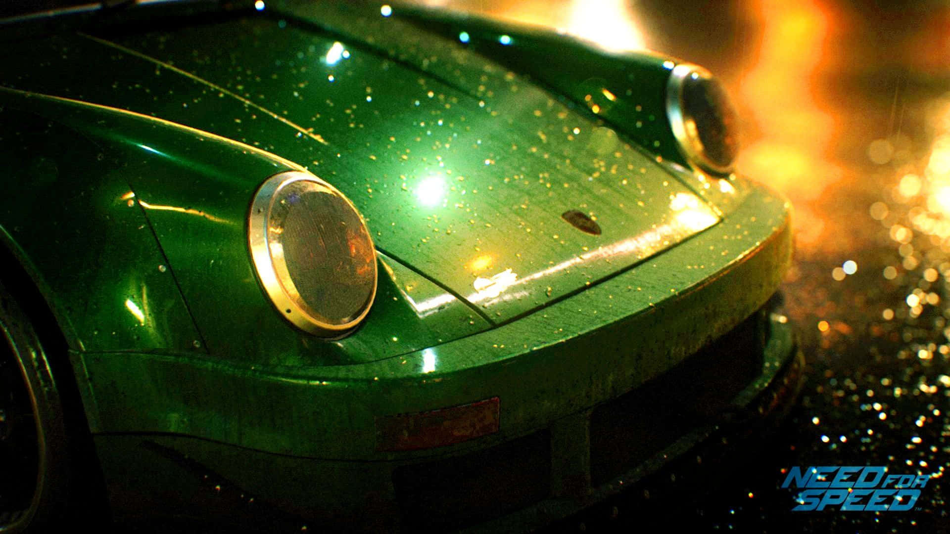 Green Car Need For Speed Laptop Background