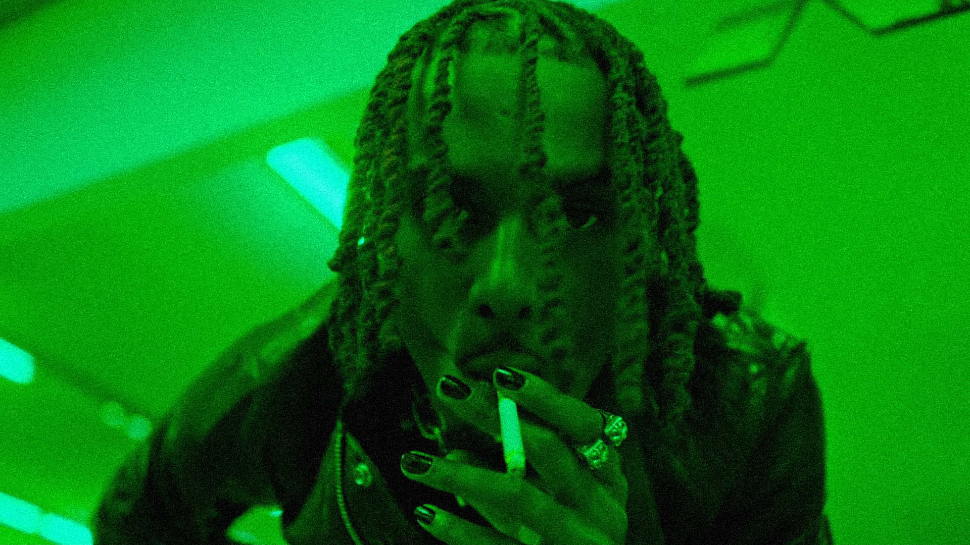 Green Carti Pfp With Cigarette Background