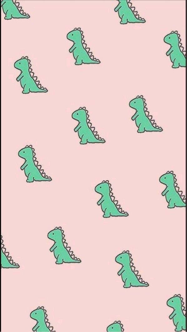 Green Cartoon Dinosaur Phone Background