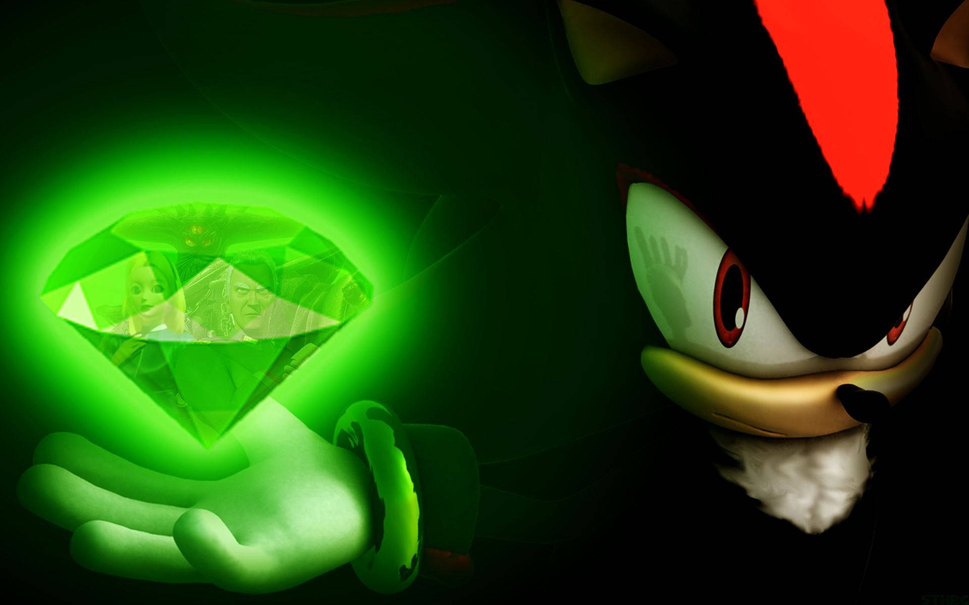 Green Chaos Emerald Shadow The Hedgehog Pfp Background