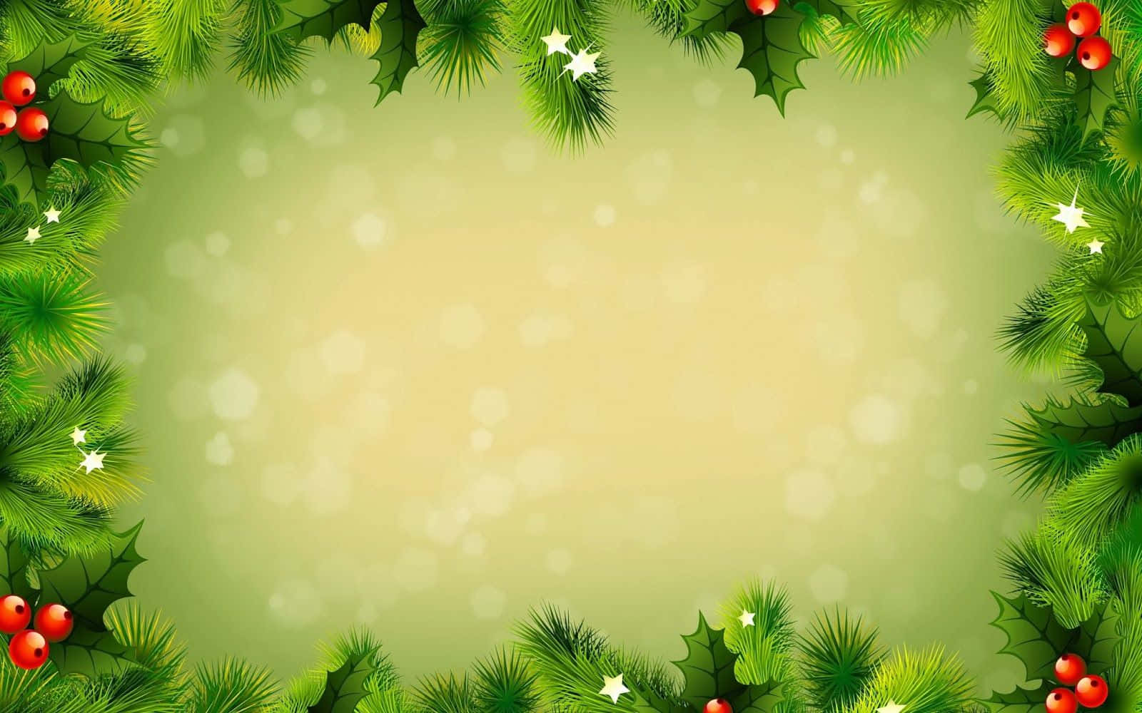 Green Christmas Tree Branch Border