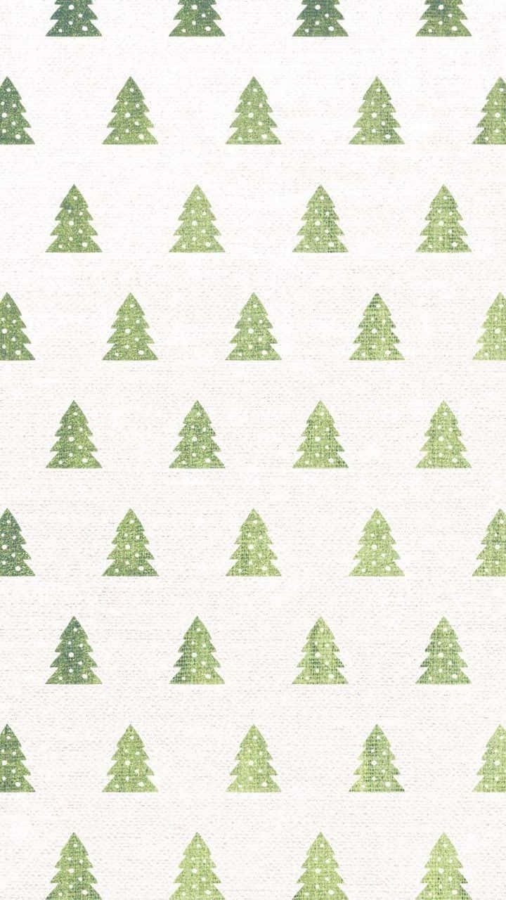 Green Christmas Tree Pattern Background