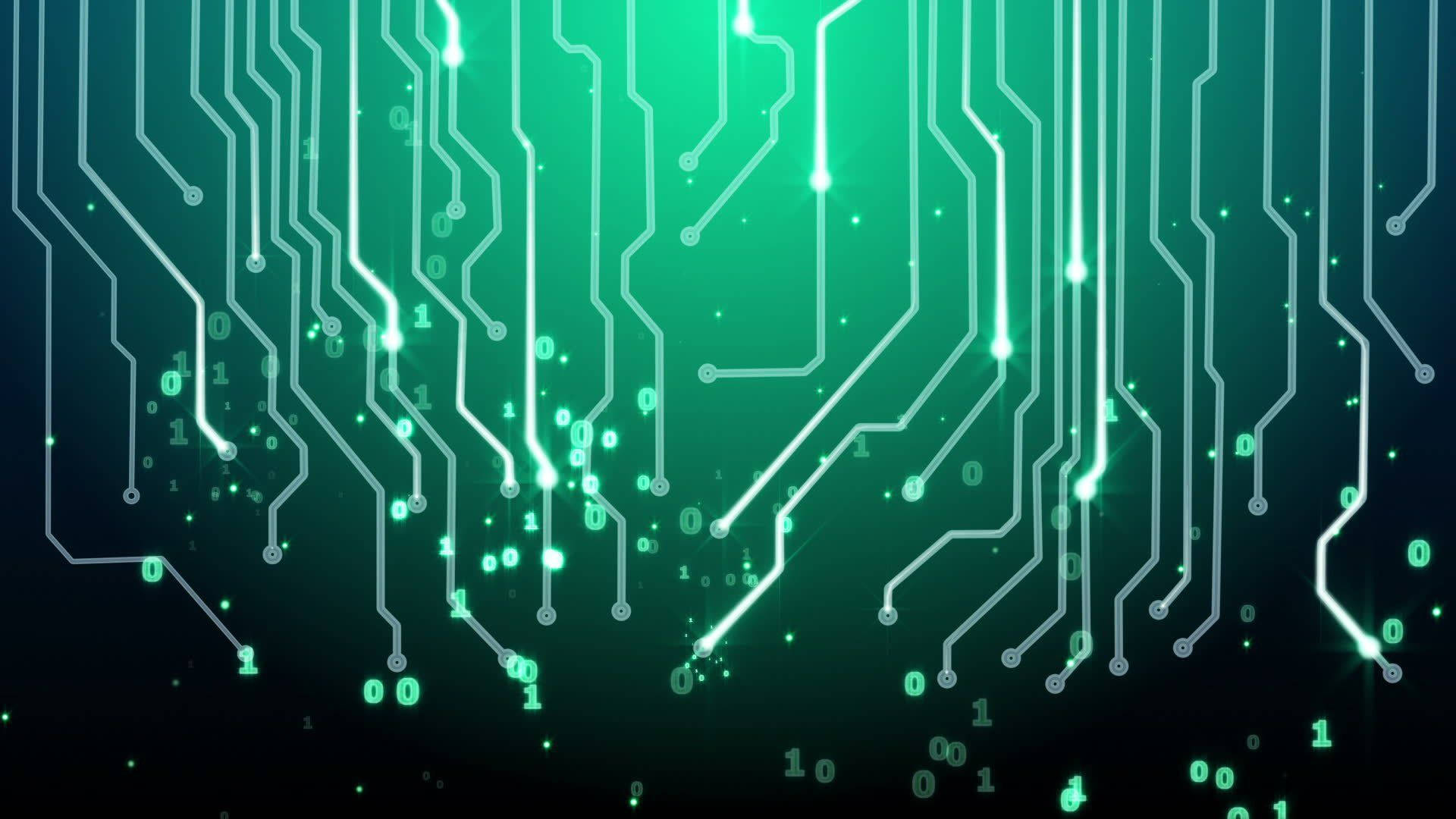 Green Circuit Board Conductors Background