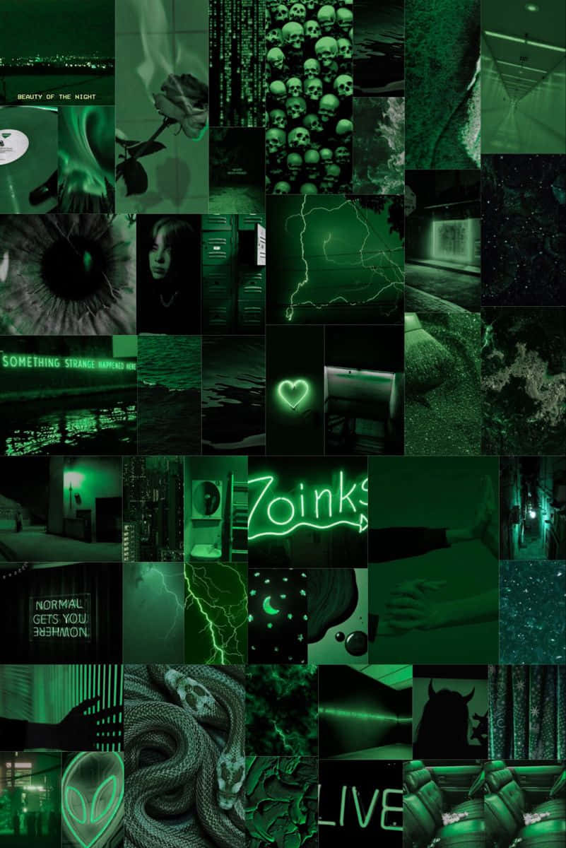 Green Collage 801 X 1200 Background