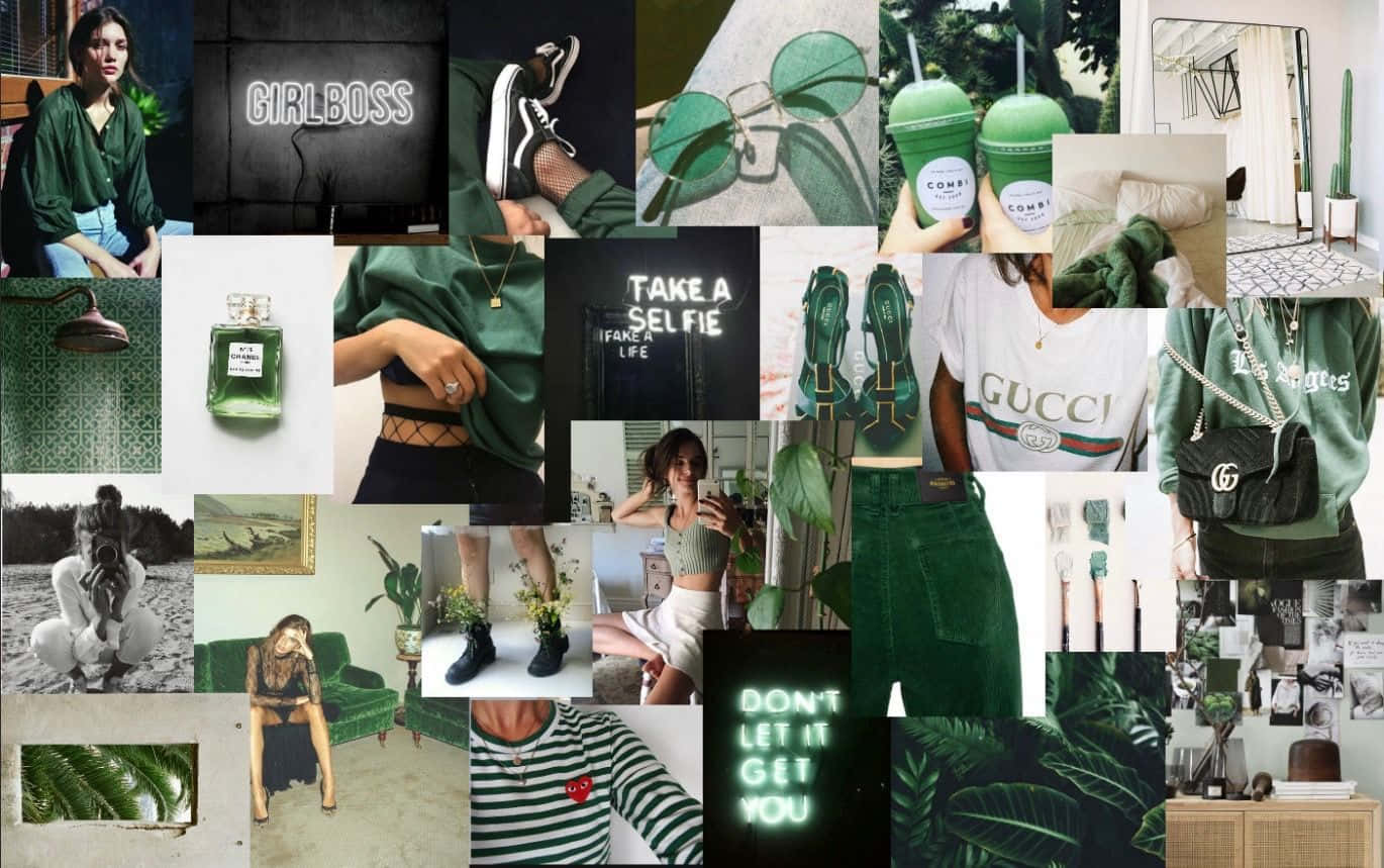 Green Collage Outfits