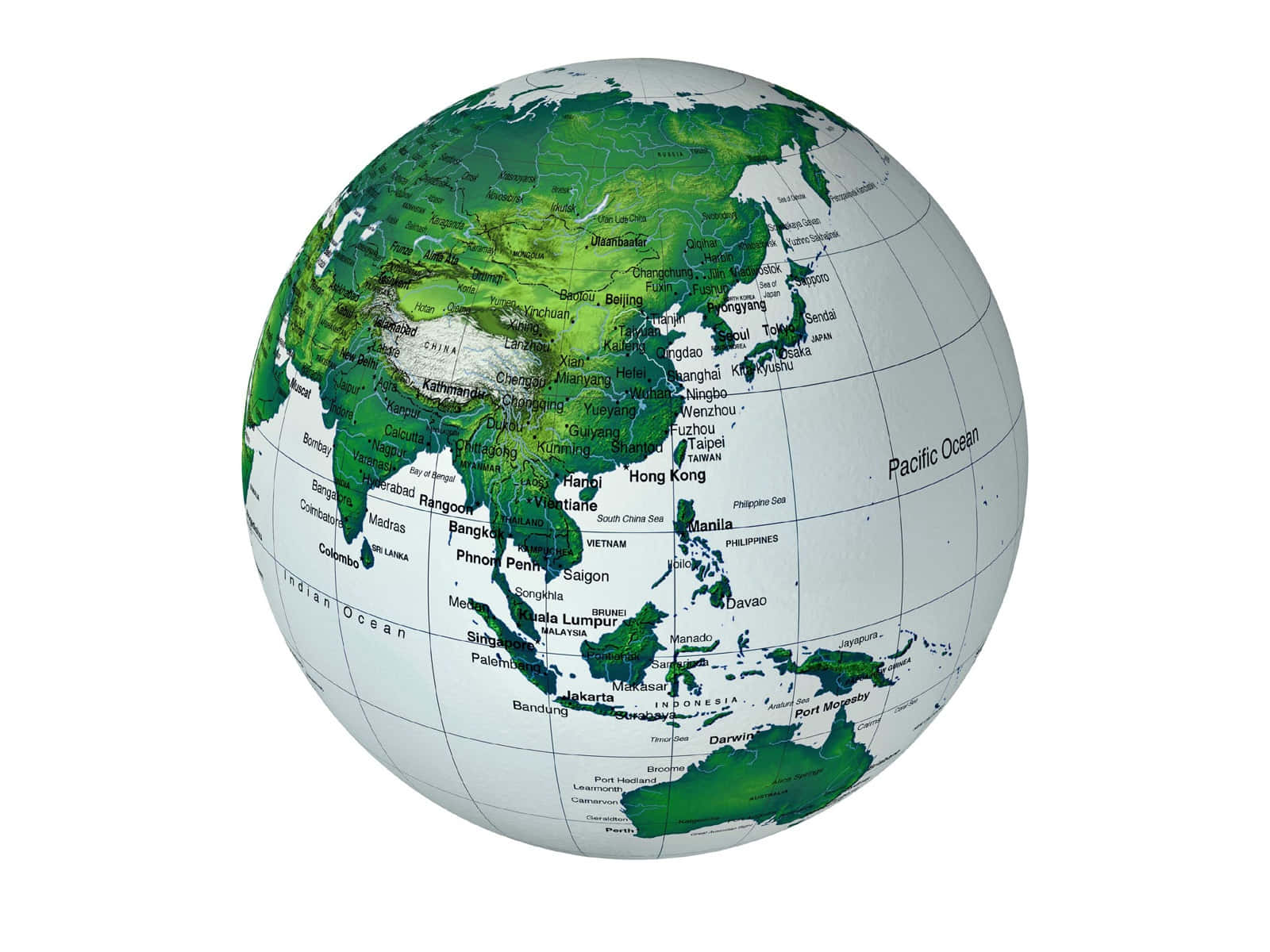 Green Colored Globe Map