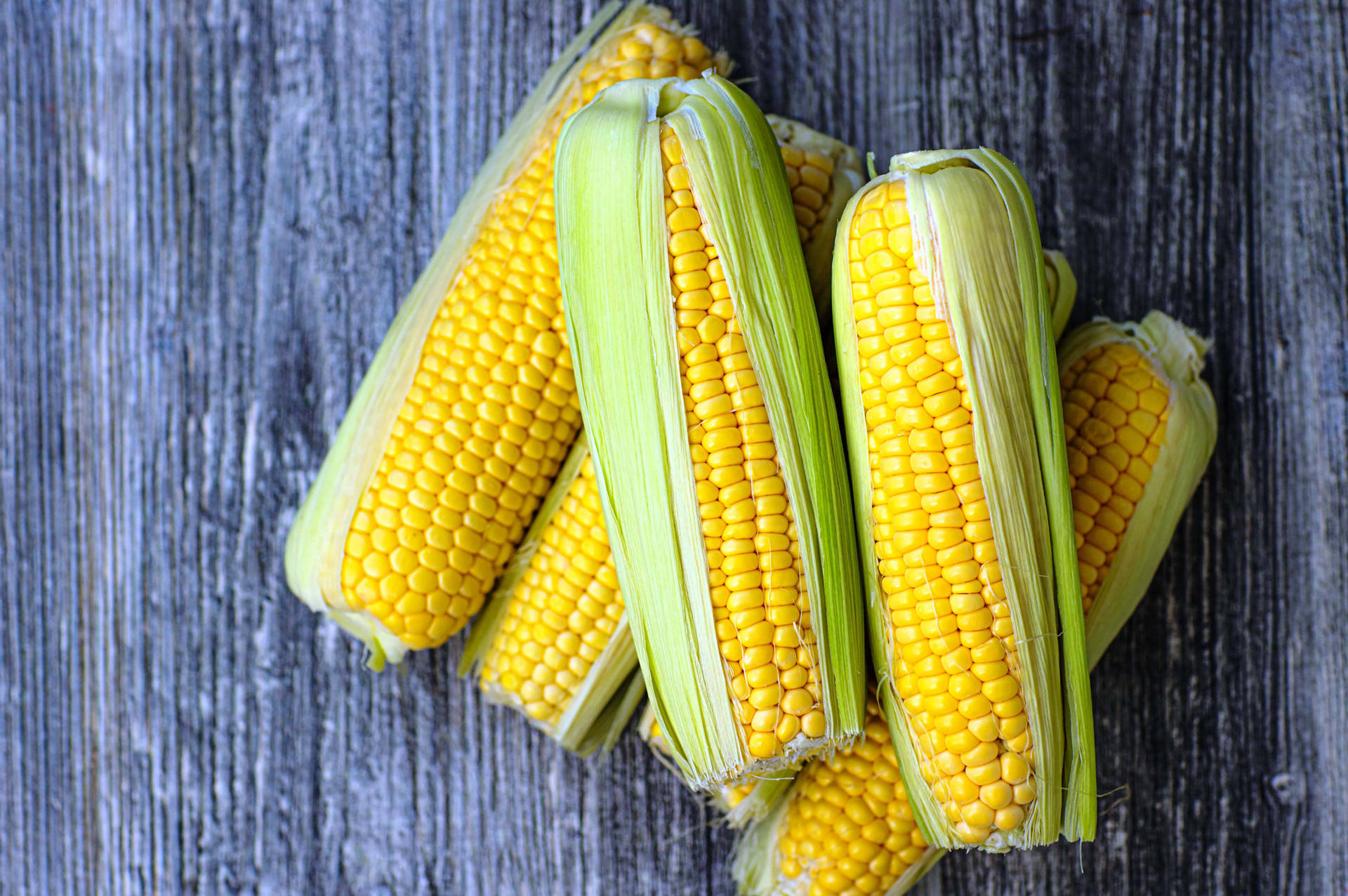 Green Corn With Yellow Kernel Background