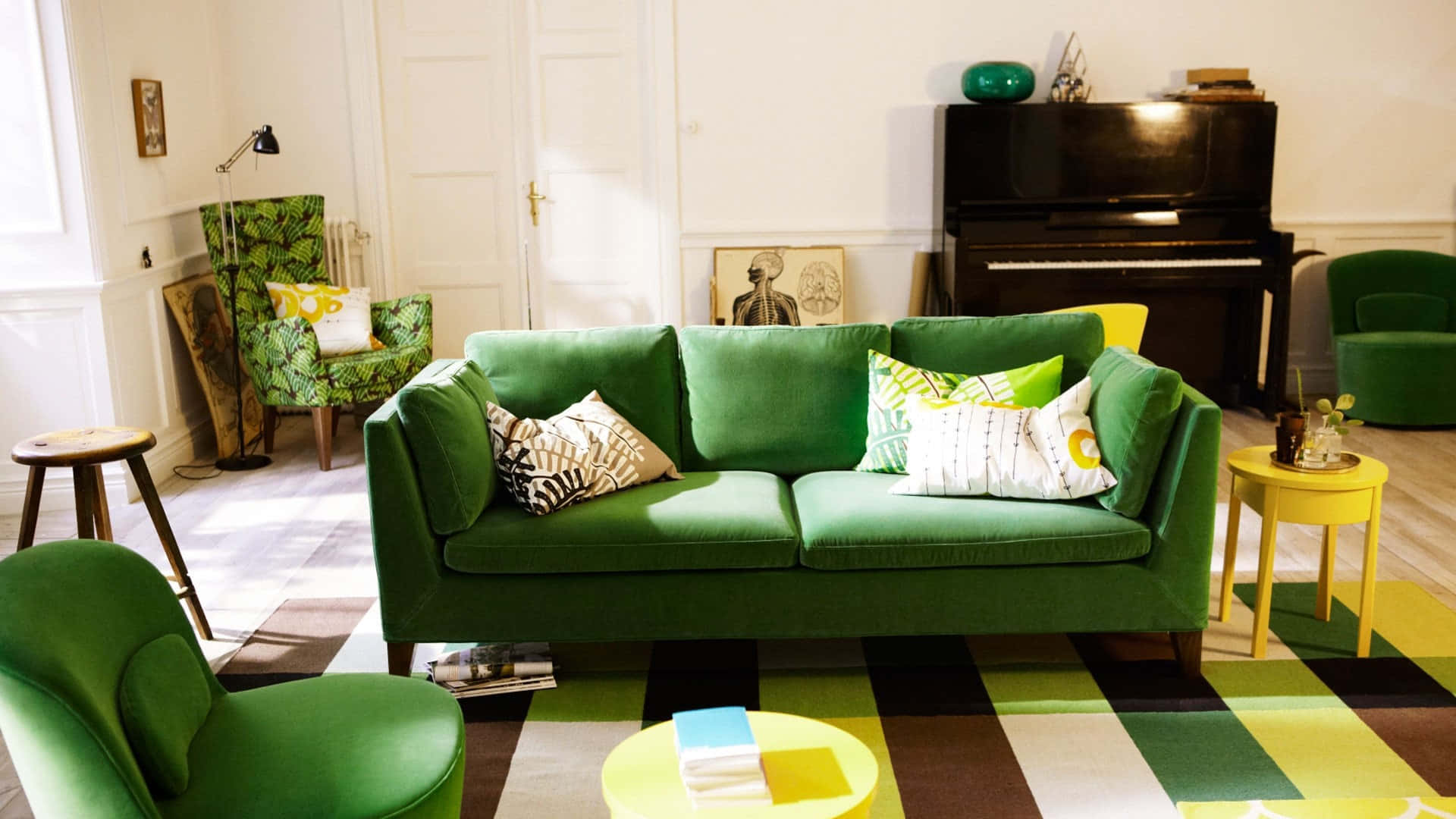 Green Couch Set Living Room