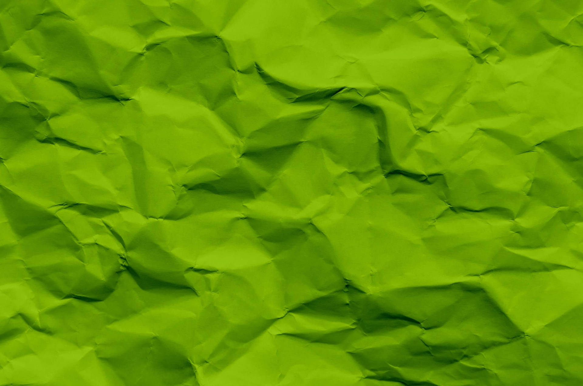 Green Crumpled Paper Background