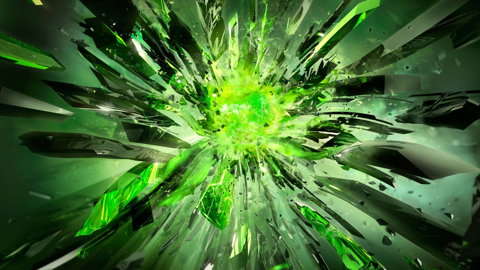 Green Crystals As Nvidia 4k Uhd Background