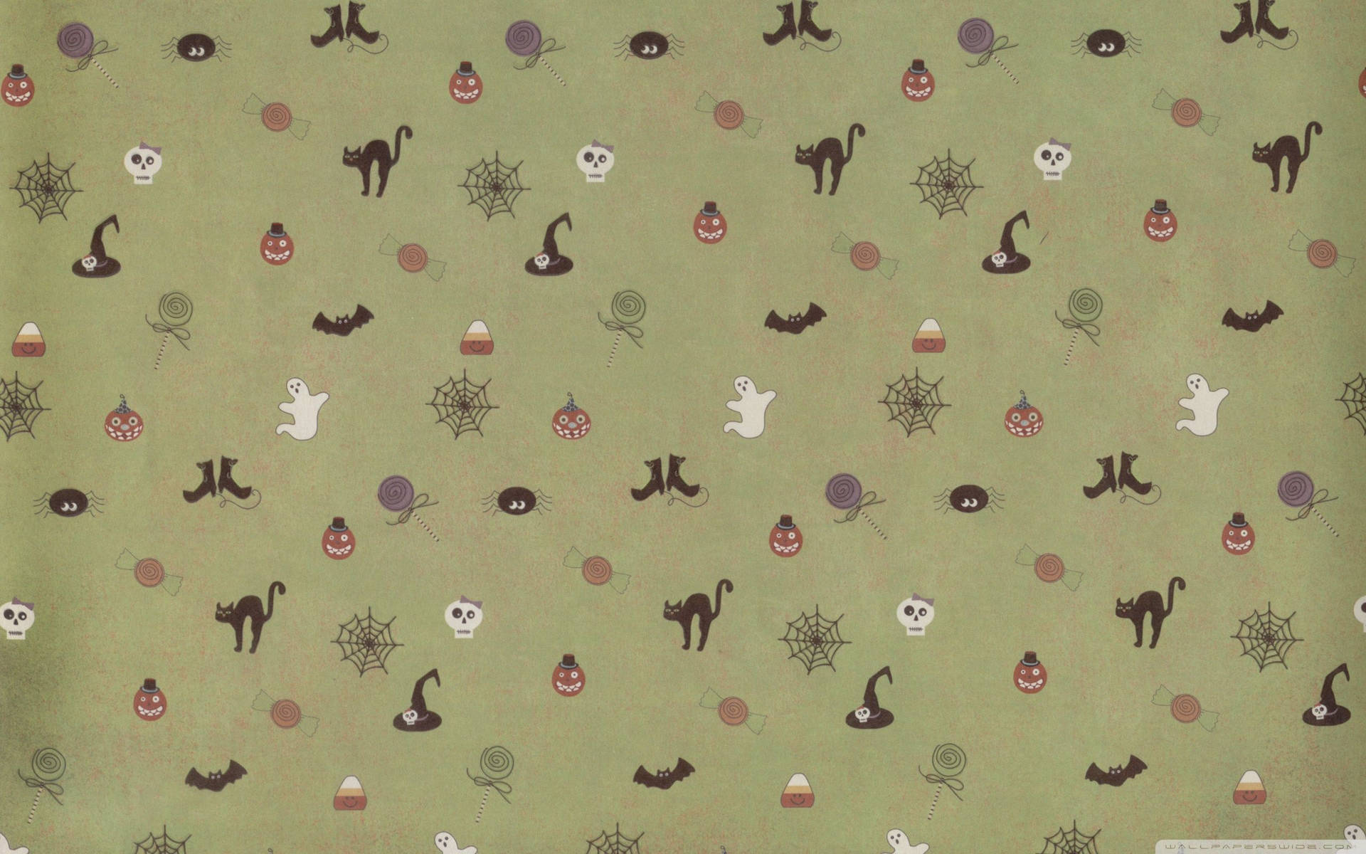 Green Cute Aesthetic Halloween Patterned Background