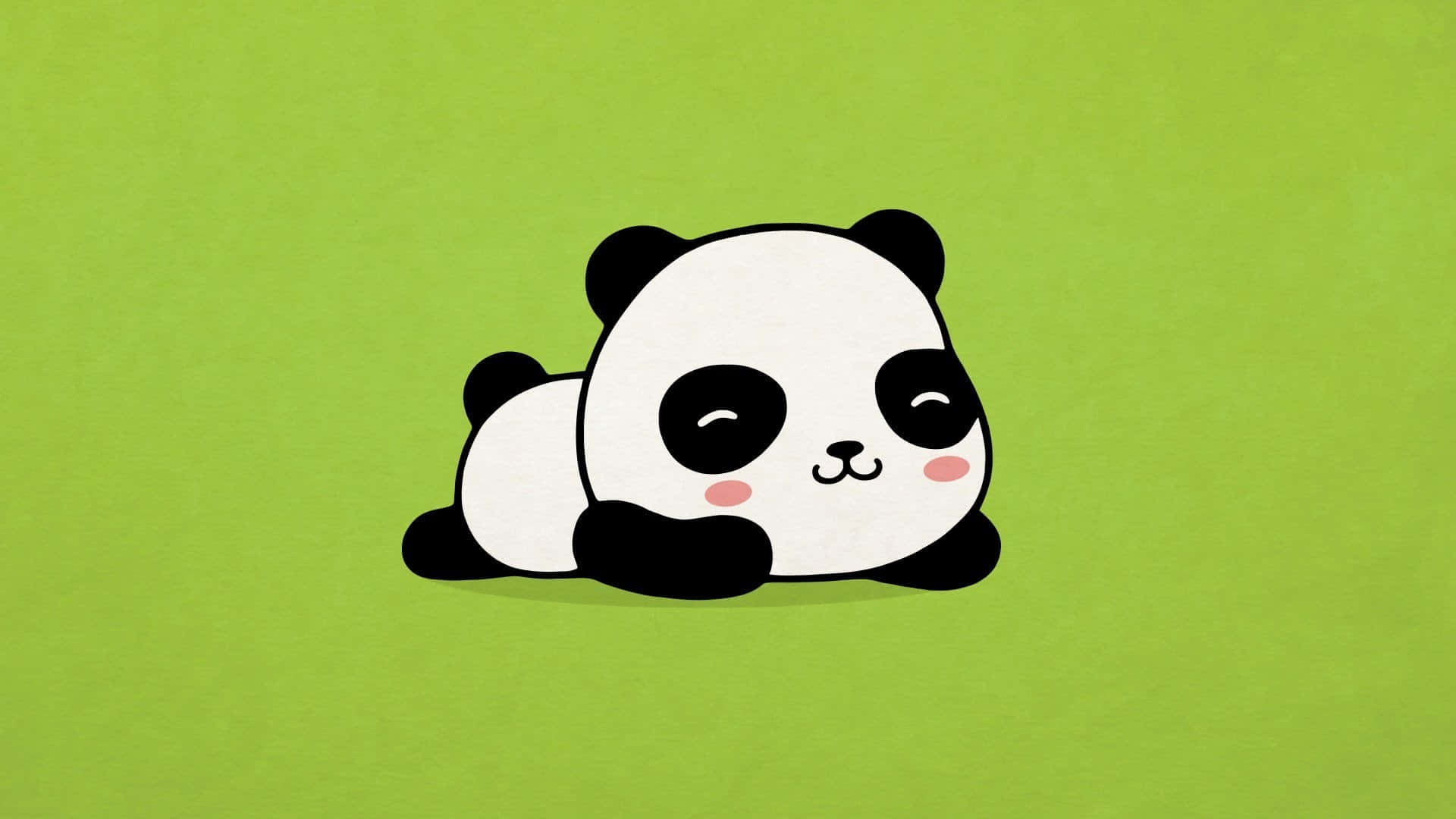 Green Cute Cartoon Panda