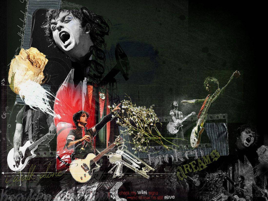 Green Day Billie Joe Fanart Collage Background