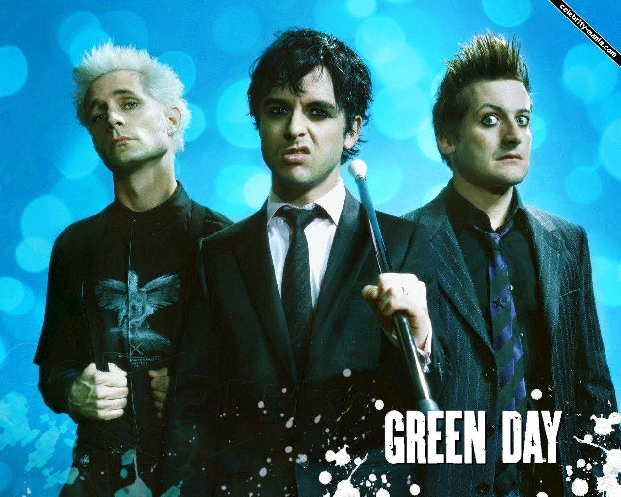Green Day Bokeh Blue Background