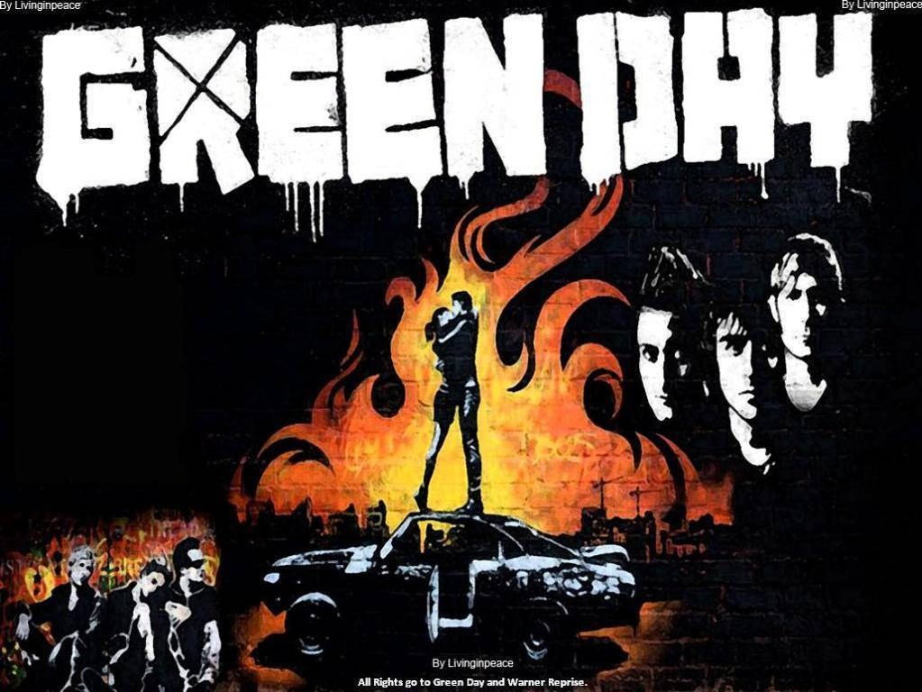 Green Day Brick Wall Art Background