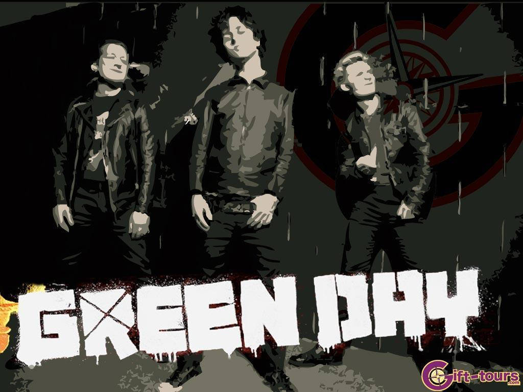 Green Day Members Vector Art Background