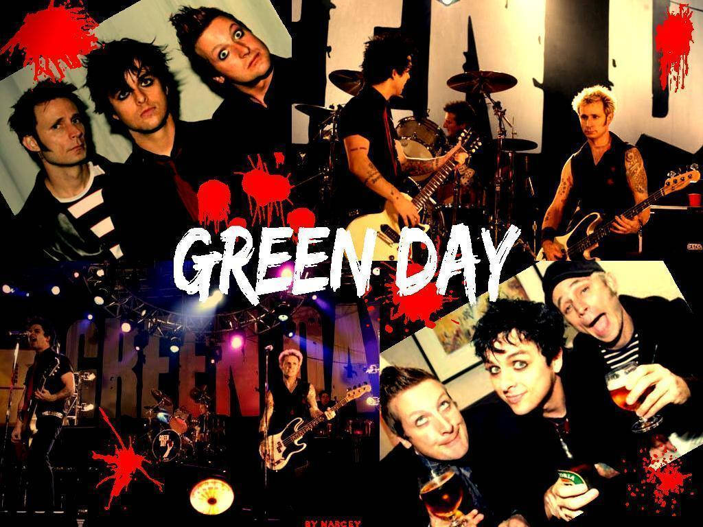 Green Day Performances Collage Background