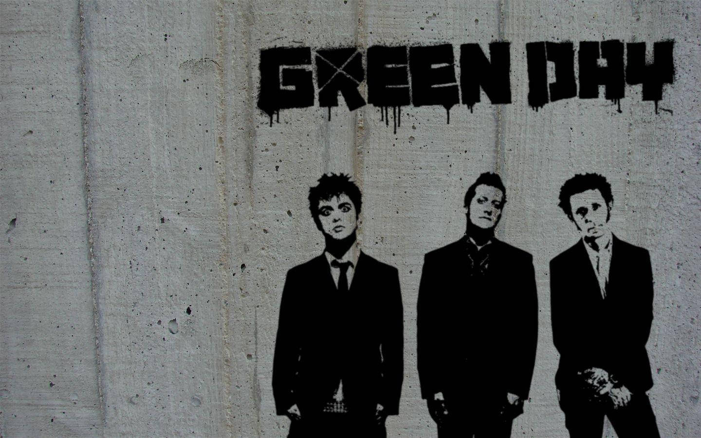 Green Day Stencil Graffiti Background
