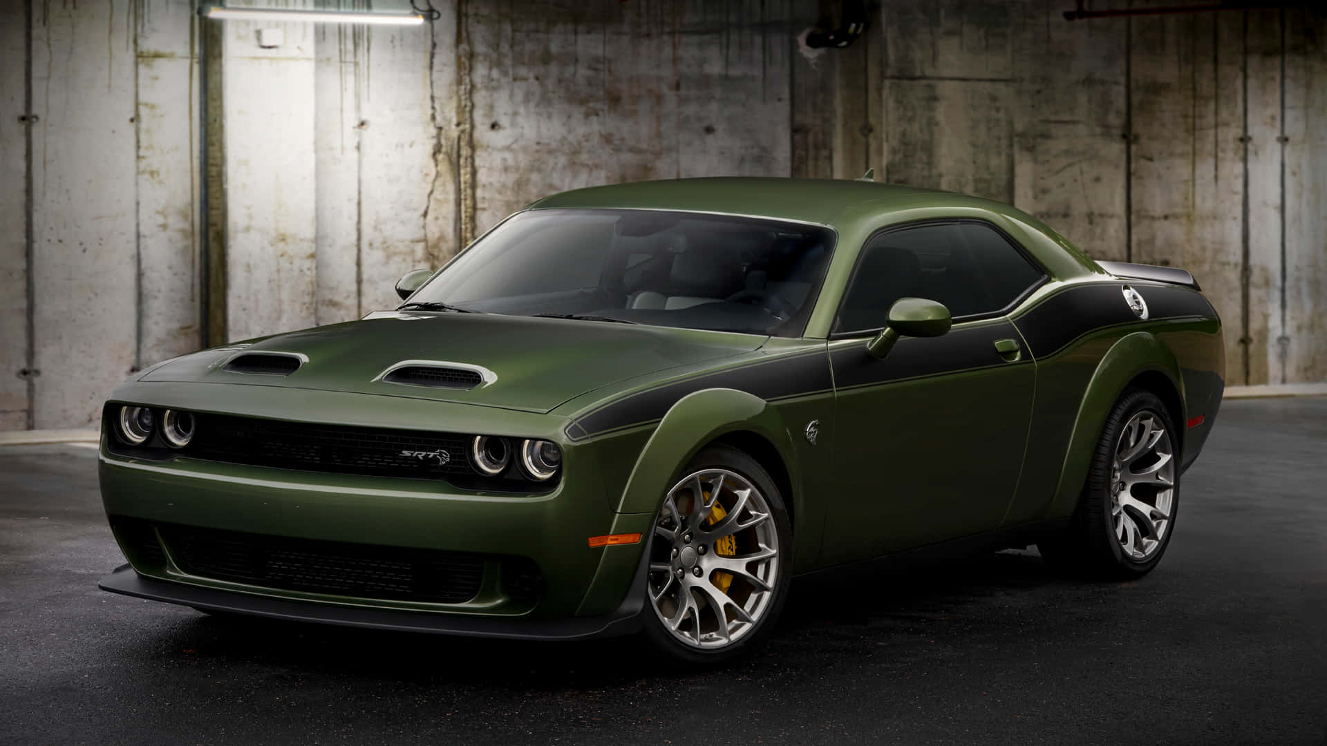 Green Dodge Hellcat 3d Model Background