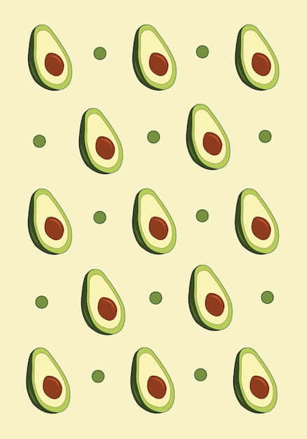 Green Dots With Avocado Iphone Background