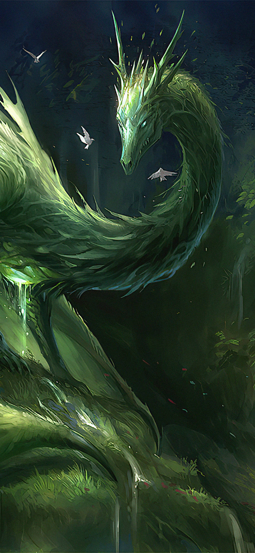 Green Dragon Of Nature Background