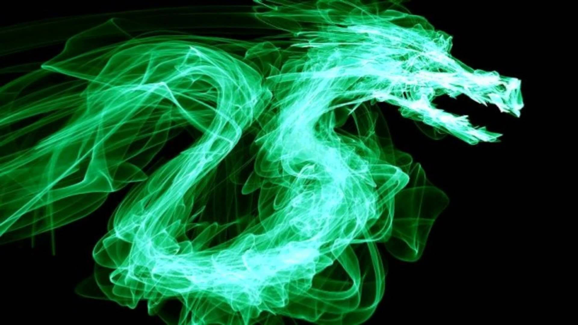 Green Dragon Smoke Background
