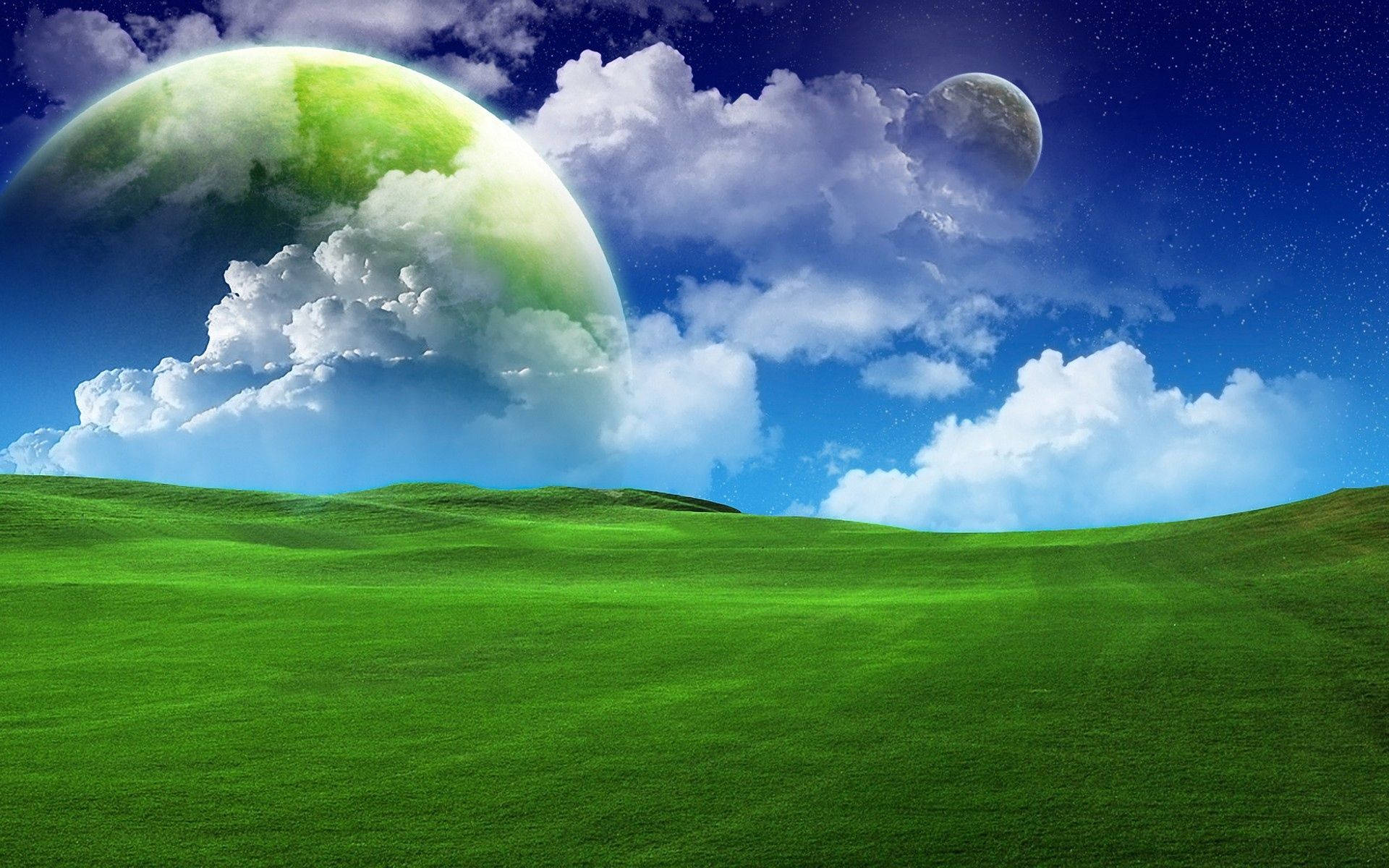 Green Earth Sky Background