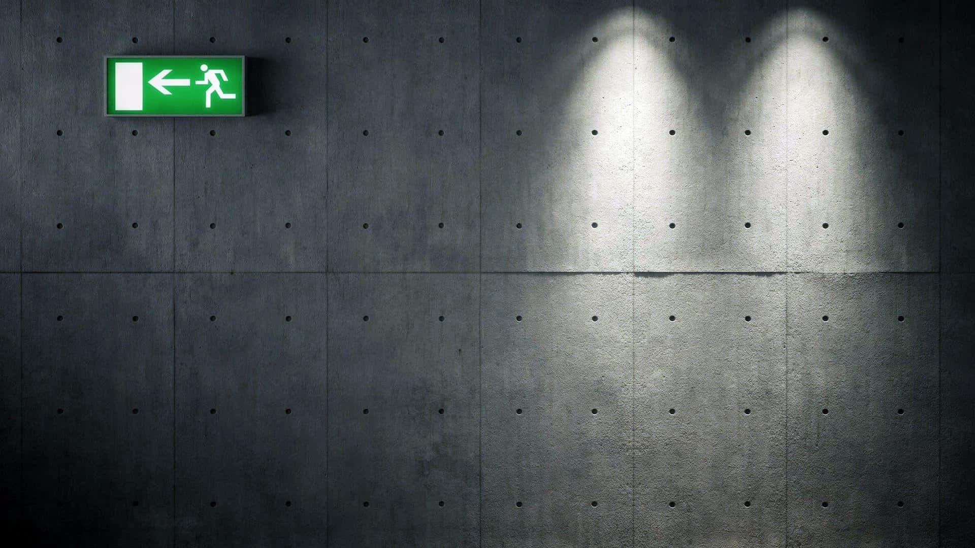 Green Emergency Exit Sign Departure Background