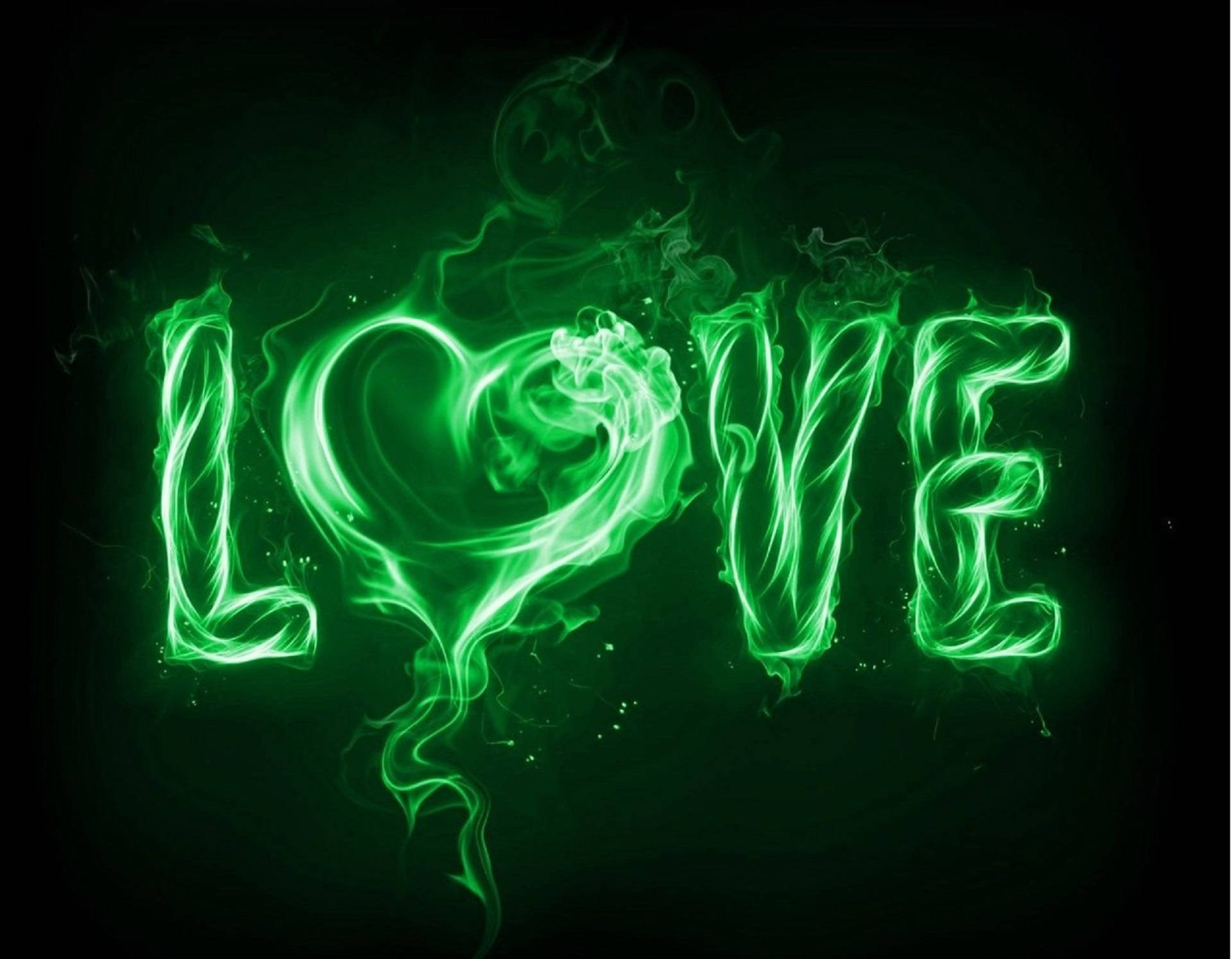 Green Fire Love Logo Background