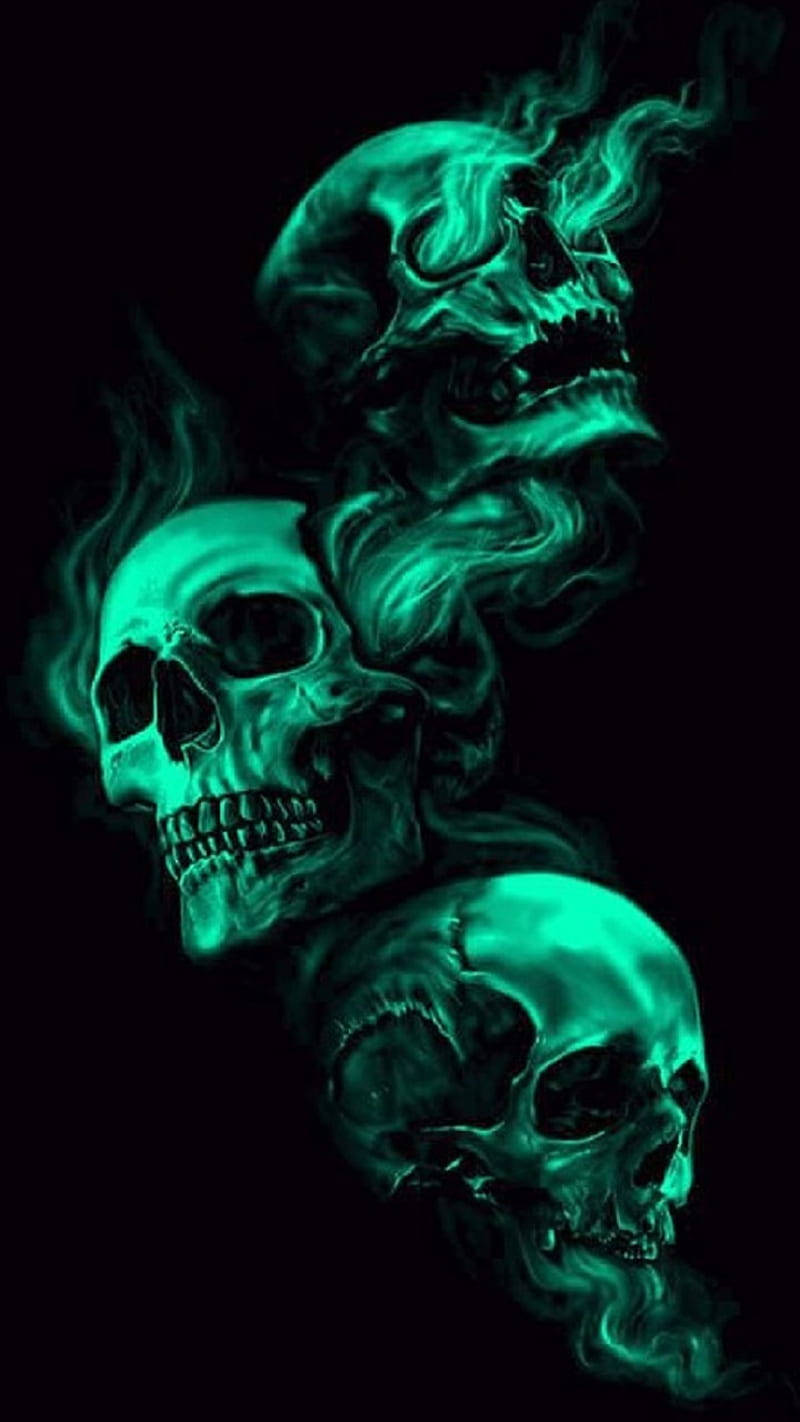 Green Fire Skull 800 X 1422