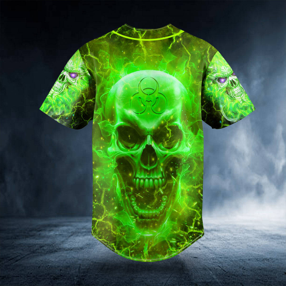 Green Fire Skull Print