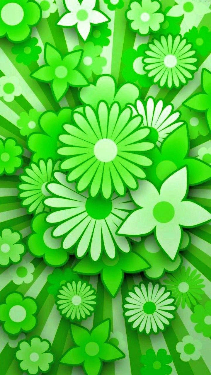 Green Floral Bright Background