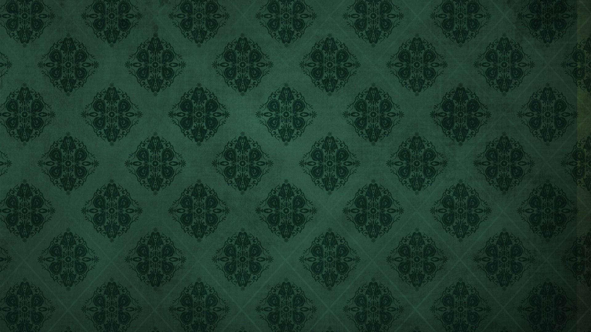 Green Floral Diamond-shaped Background