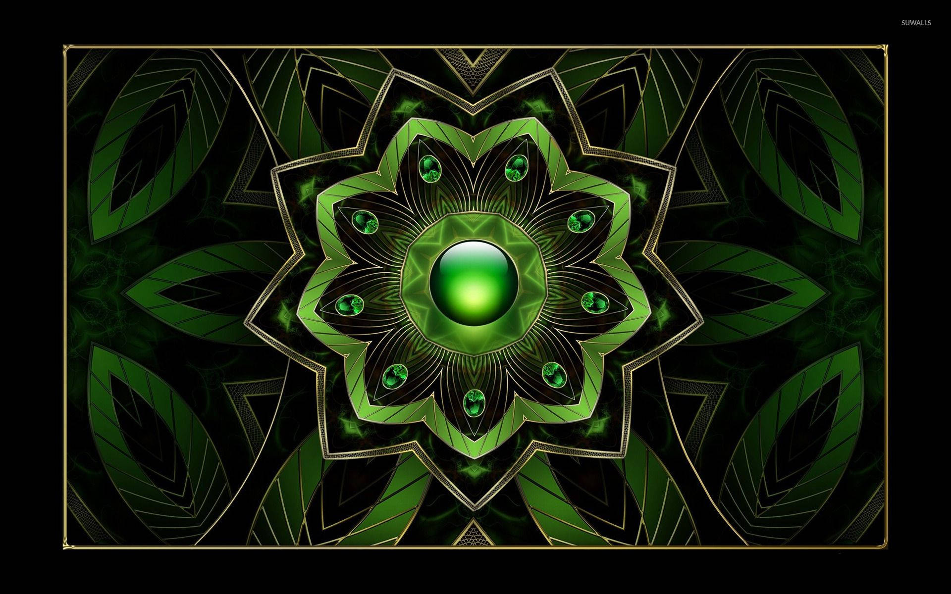 Green Floral Pendant Background