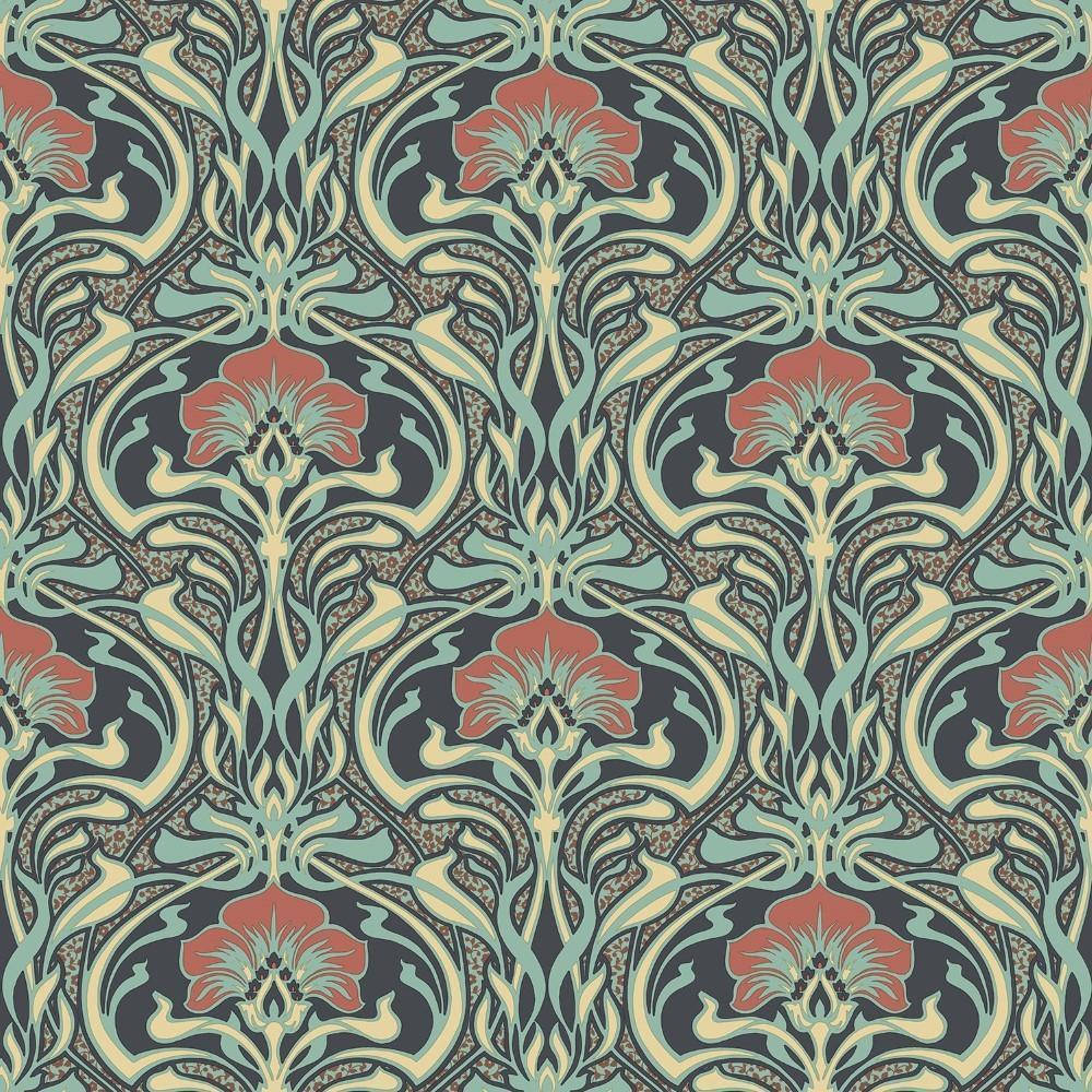 Green Floral Retro Peacock Background