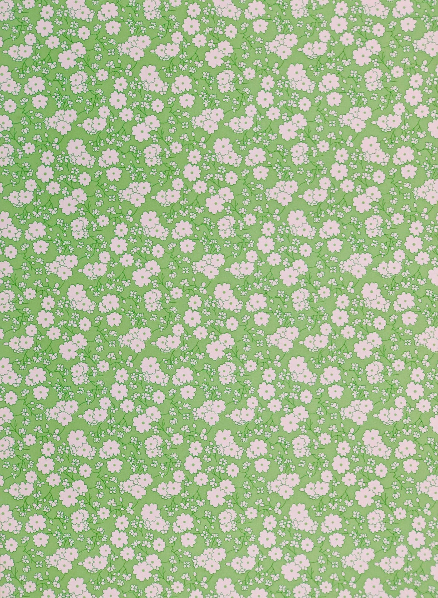 Green Floral Symmetrical Background