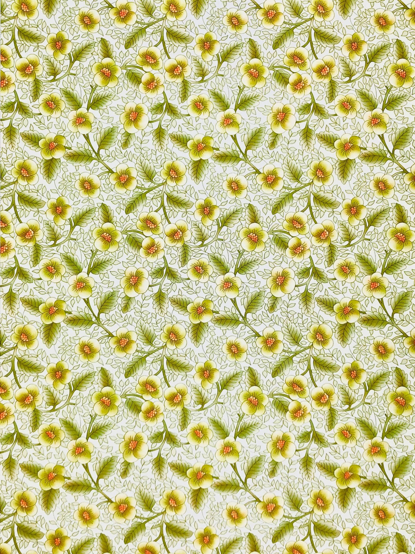 Green Floral Two Leaves Background