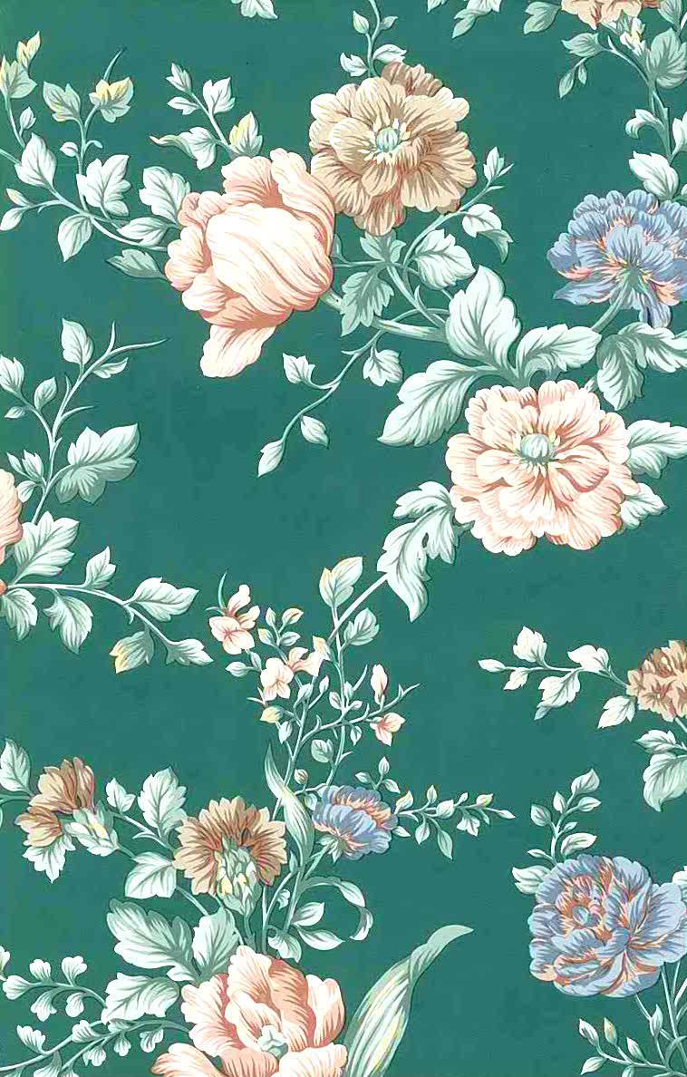 Green Floral Vintage Style Background