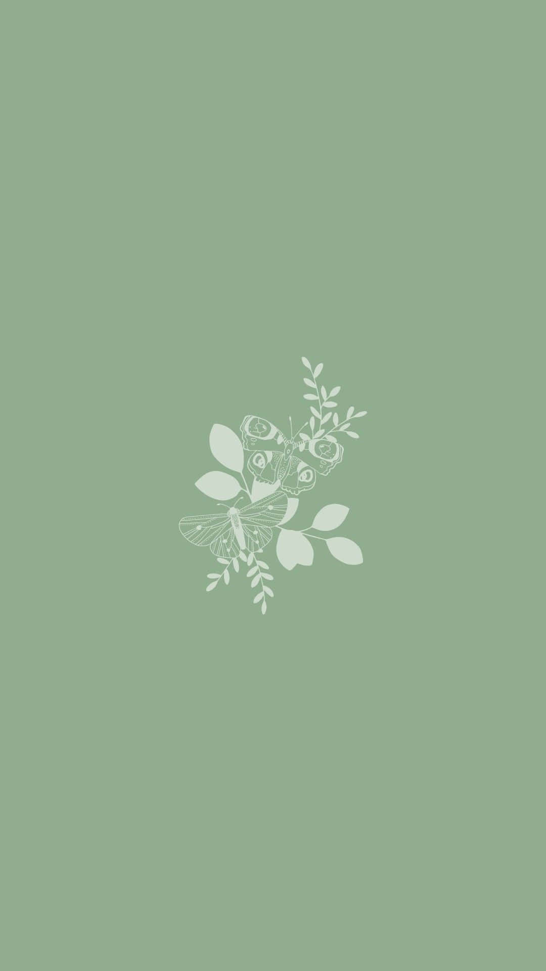 Green Florali Phone Wallpaper Background
